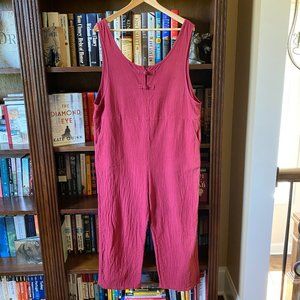 Vintage maroon relaxed jumpsuit